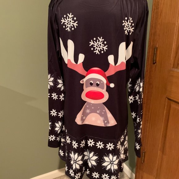 LIGHT WEIGHT LONG SLEEVE CHRISTMAS DRESS SIZE XL  #347 - Picture 4 of 5